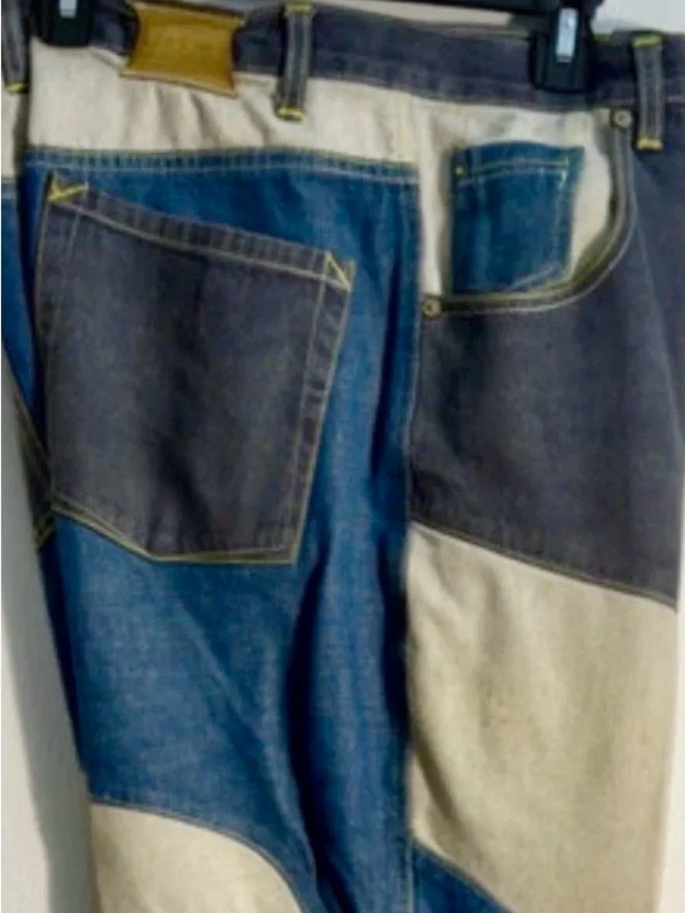 Sean John Patchwork Denim Jacket in Blue and Gray